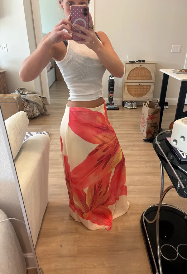 Amazon Floral Mesh Boho Maxi Skirt - Image 2