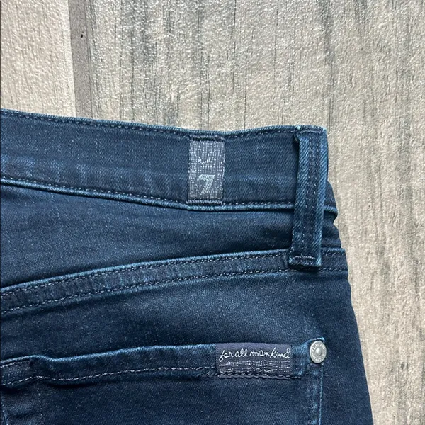 7 For All Mankind Women's Dark Blue Skinny Jeans - Image 5