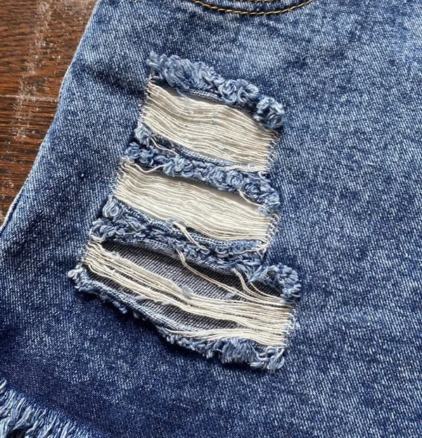 SheIn High Waisted Blue Jean Shorts - Image 4
