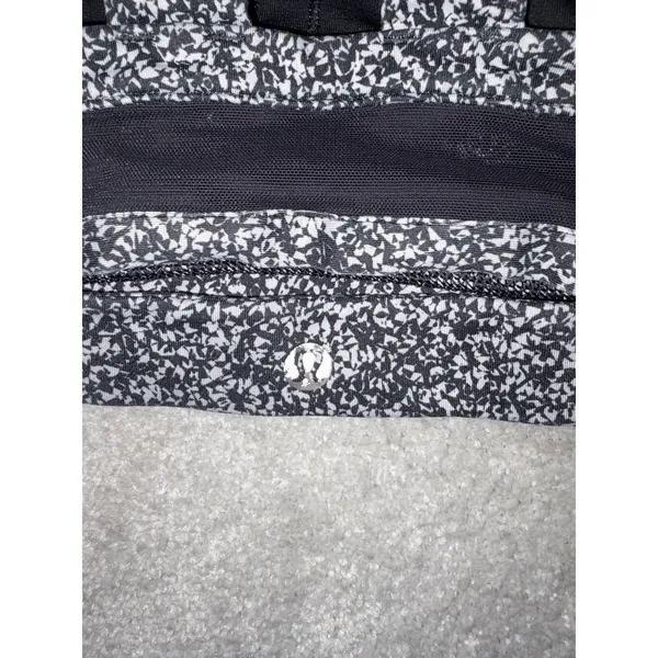 Lululemon Pavement Pusher Sports Bra Black White Speckle Mesh Back Womens 8 - Image 3