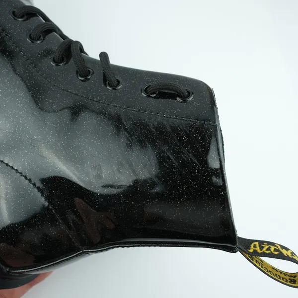 Dr‎ Martens Luana Combat Boots Womens 10 Black Patent Leather Glitter Sparkle - Image 9