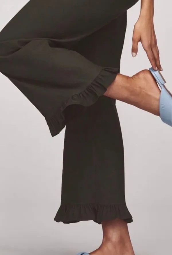 Anthropologie Maeve The Colette Ruffle-Hem Crop Wide-Leg Pants, Size 26 Tall - Image 4