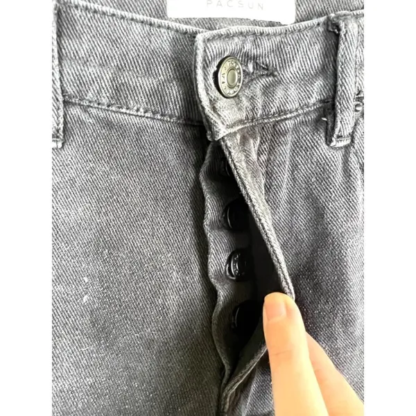 Pacsun high rise straight black cut off‎ jeans - Image 4