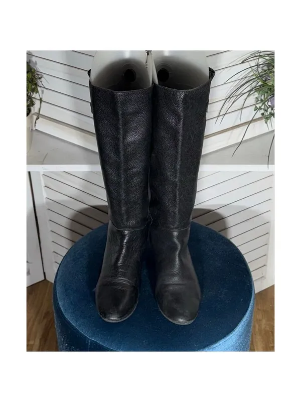 Vintage Pirate Style Knee High Boots Genuine Leather Black Size 7 - Image 3
