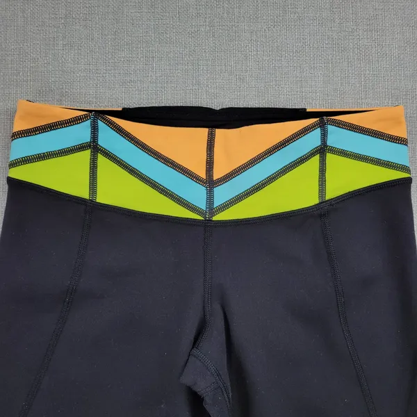 Lululemon Womens Gather Crow Yoga Leggings 4 Black Crop Split Wide Leg Capri - Image 2