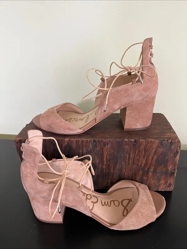 Sam Edelman Serene suede lace-up sandals in tan - Image 2