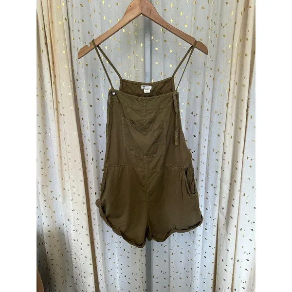 Billabong Wild Pursuit Adjustable Tie Front Straps Short Dungarees Romper M - Image 4