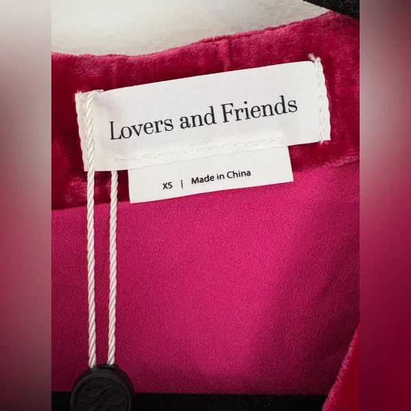 Lovers + Friends Kimora Mini Dress Magenta Pink‎ Silk Velvet - Size XS NWT - Image 6
