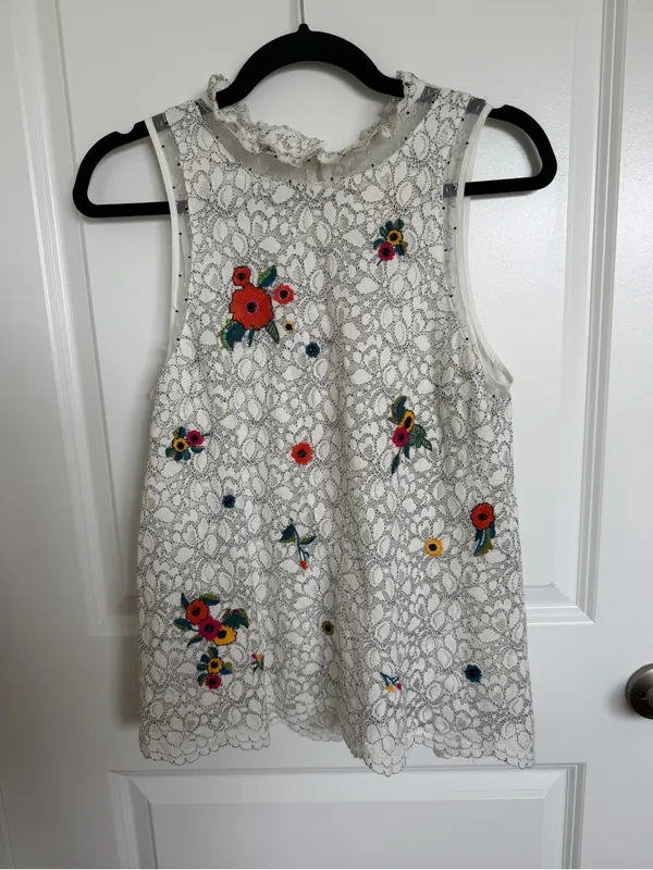 Maeve Anthropologie Lace Embroidered Tank 10 - Image 3