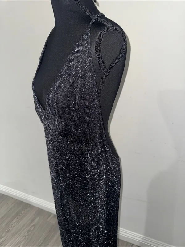Daisy Black Sheer Sparkle Swim Coverup Maxi - Image 3