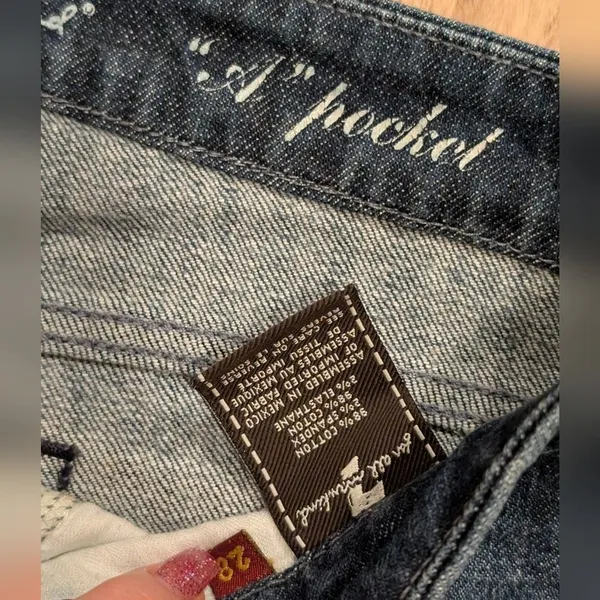 7 For All Mankind Womens 28 Tall Long‎ A Pocket Jeans Dark Wash Denim Boot Flare - Image 3