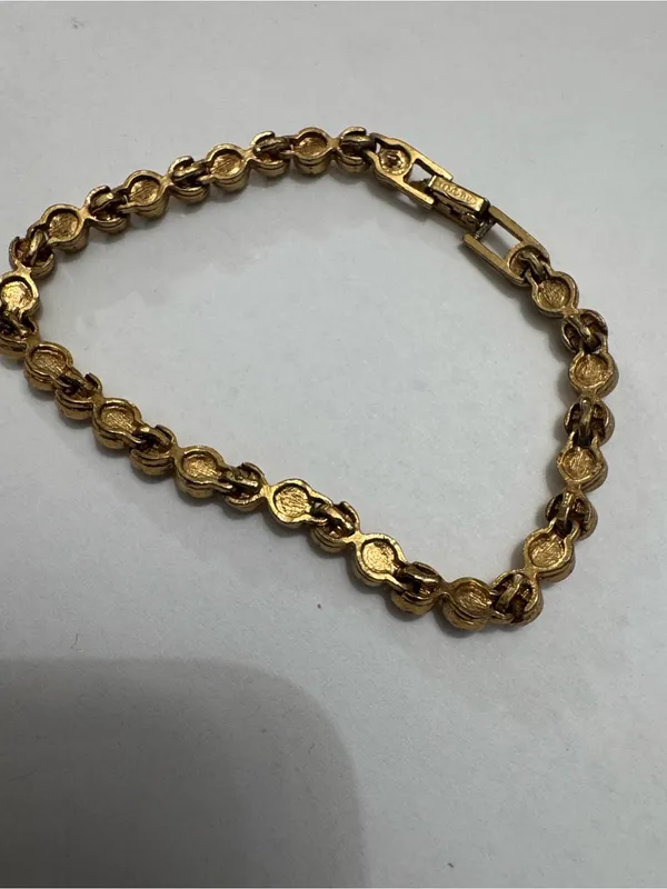 Avon Vintage Gold Crystal Tennis Bracelet - Women Jewelry - Image 5