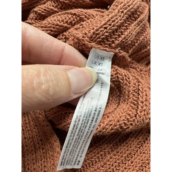 Free People Beach Women's Pullover Sweater Size XS Rust Brown Dolman‎ Ribbed - Image 9