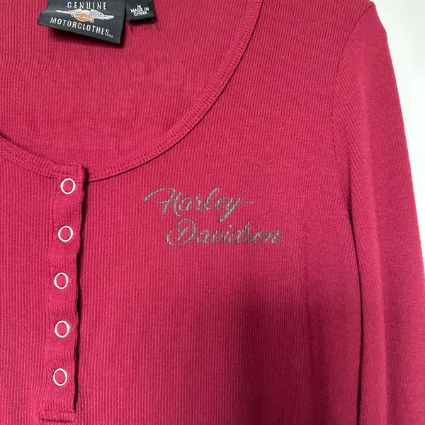 Harley-Davidson Burgundy Henley - Image 2
