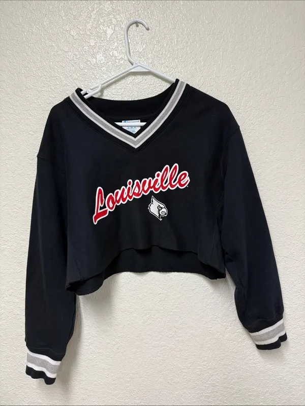 CHAMPION Louisville Reverse Weave V-Neck Pullover Sweatshirt Size Medium - Image 12