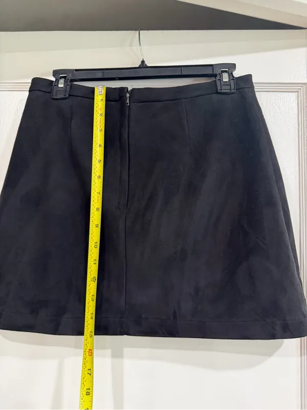 Black suede like Mini Skirt with Gold Buttons Size undefined - Image 5