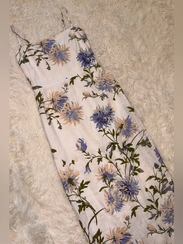 New Reformation Reformation Frankie Linen Maxi Dress sz 4 - Image 6