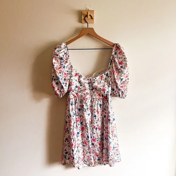 New For Love & Lemons Juliet Floral Mini Dress Size L - Image 6