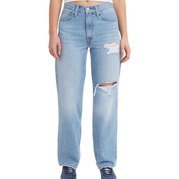 Levi’s ’94 Baggy Destructed Jeans Light Wash High Rise Straight Leg Size 25 x 31 - Image 3