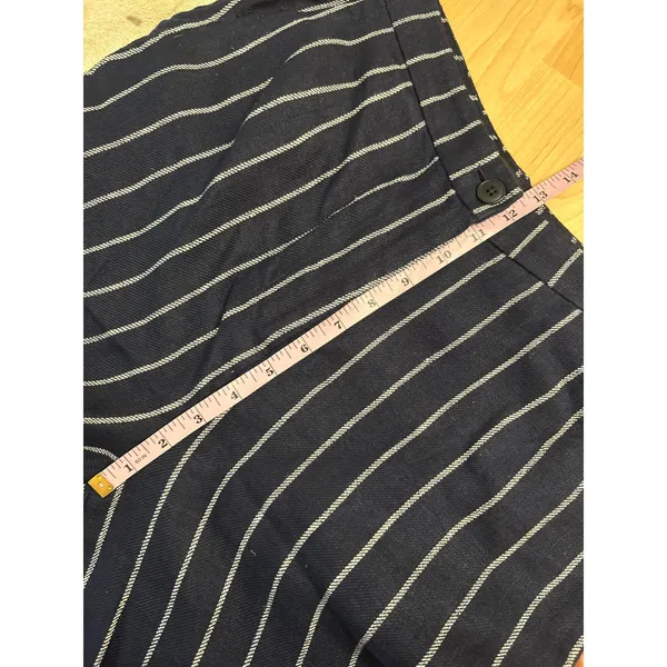 REFORMATION NEW Navy Linen Striped Trouser Pants‎ Size 6 - Image 8