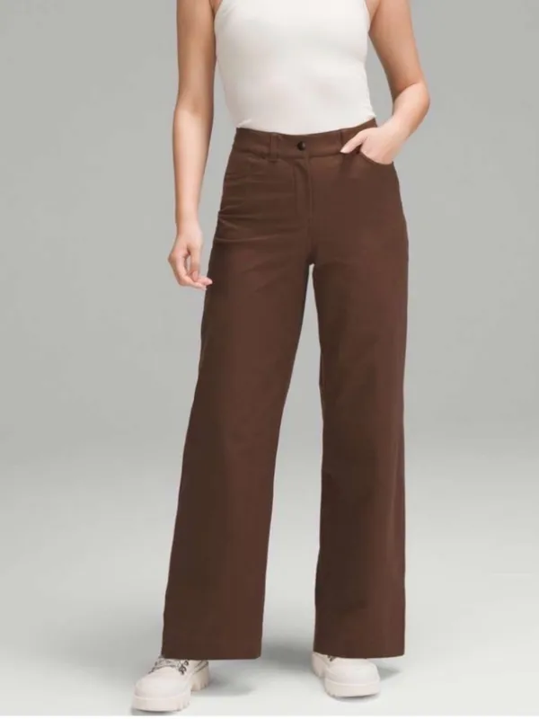 Lululemon City Sleek 5 Pocket Wide-Leg High-Rise Pant Utilitech Roasted Brown - Image 2