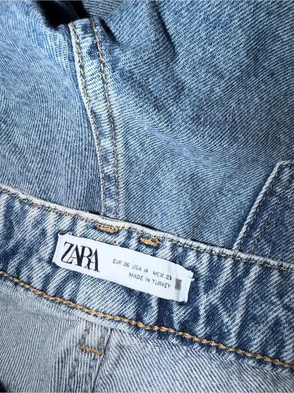 Zara Light Blue Wide-Leg Jeans - Image 4