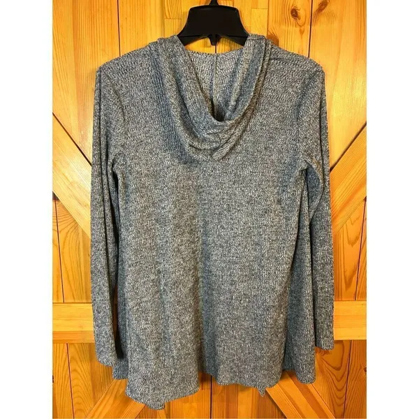 Olive + Oak Waterfall Draped Open Hooded Cardigan Size Small Gray (8106) - Image 5