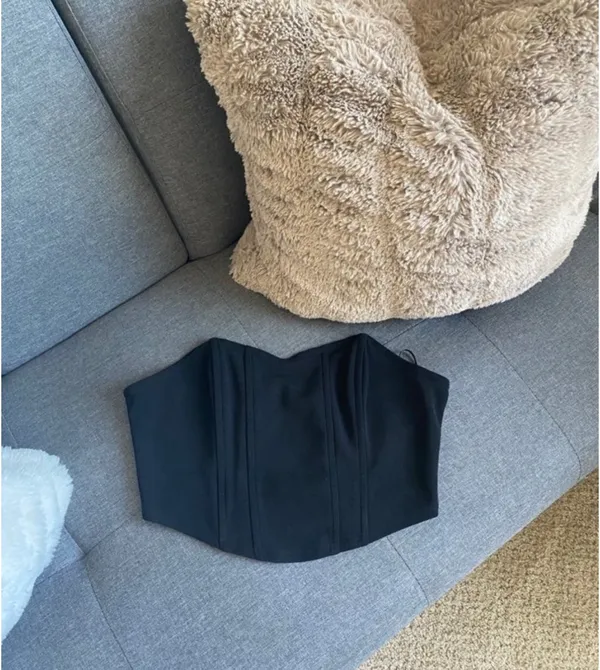 Black corset crop top Size M - Image 4