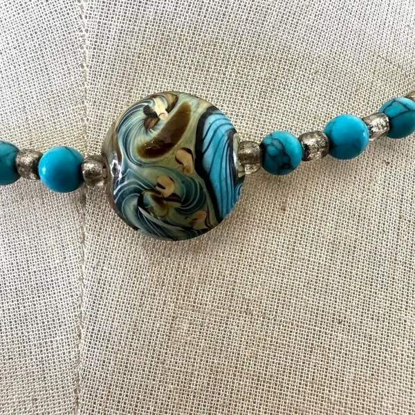 Blue beaded necklace Blue - Image 2
