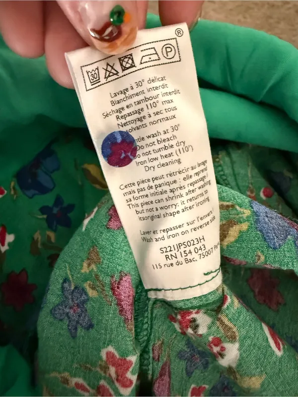 Sezane new with tags Penelope Green Floral Jumpsuit Size US 12 - Image 8