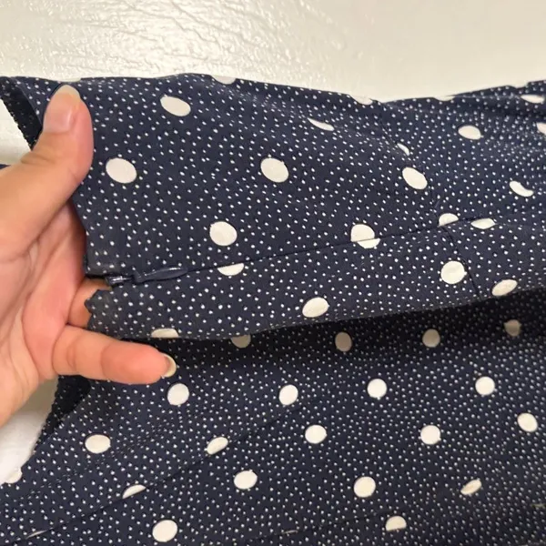 Old Navy Navy Blue Polka Dot Smocked Mini Dress Size M - Image 4