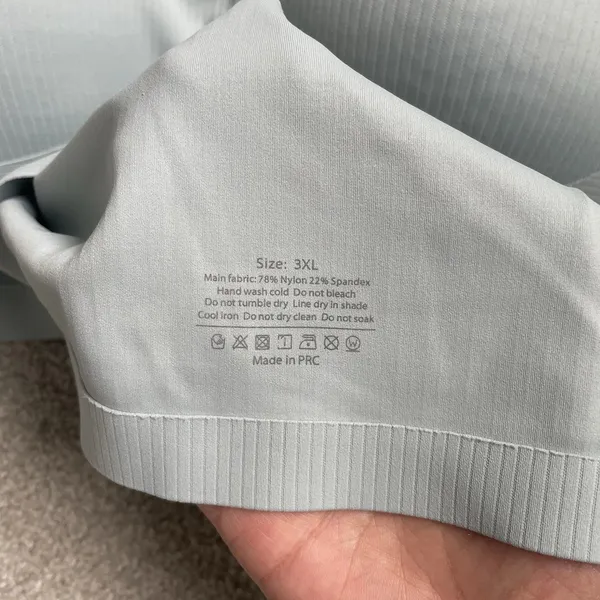 Wireless Full Coverage Bra Supportive Comfort Spandex Light Blue Size 3XL - Image 7