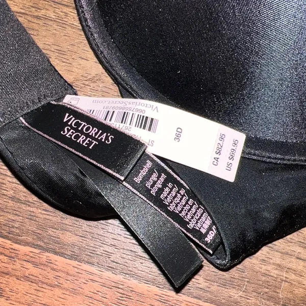 Victoria's Secret Black Smooth push up Bra with Double Straps shine straps - Image 4