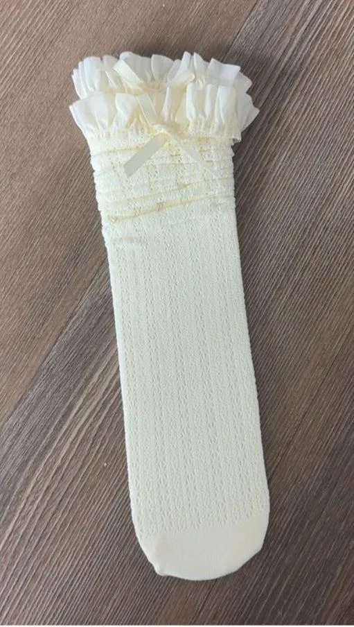 New beige lace ruffle socks - Image 6