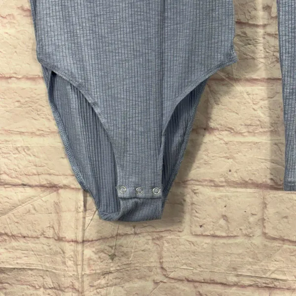 Aerie Ribbed Long Sleeve Bodysuit in Light Blue Size XS - Image 6