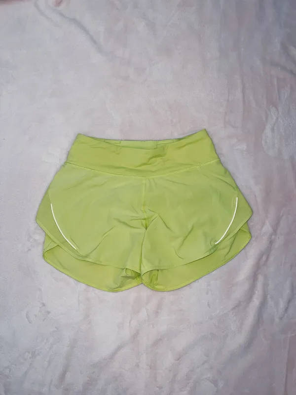 Lululemon Lime Green Speed Up Shorts - Image 2
