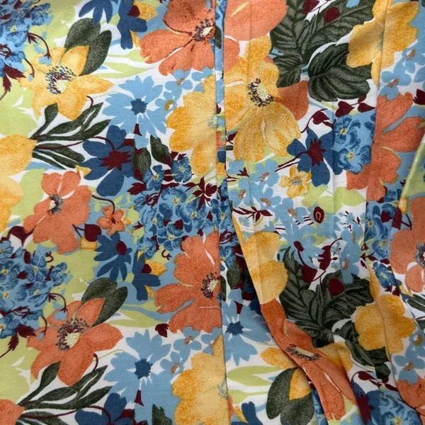 Abercrombie & Fitch Floral Puff Sleeve Blouse Back Smocking Large - Image 5