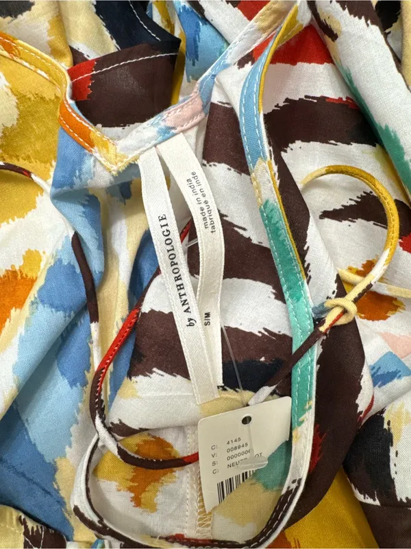NWT By Anthropologie Printed Beach Cover-Up Dress | Resort Vacation Mini - Image 7