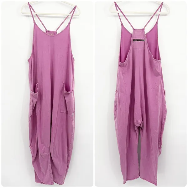 Free People FP Movement Womens Hot Shot Raspberry Punch Slouchy Boho Jumpsuit S - Image 3