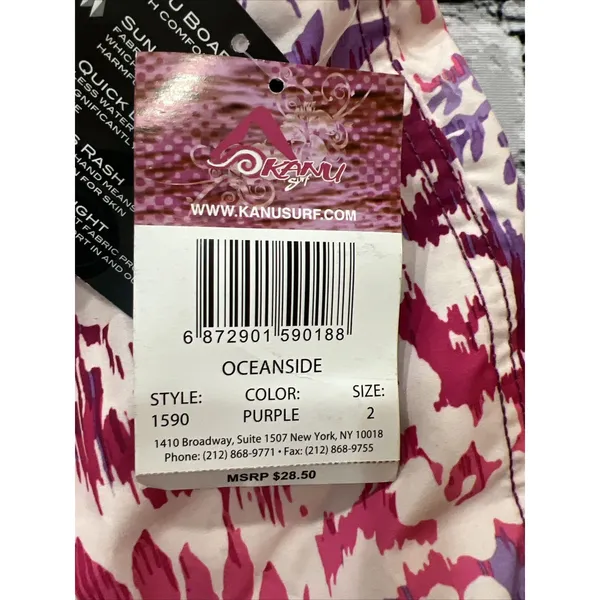 Kanu Surf OceanSide Purple Floral Board Shorts Women's Size 2 NWT - Image 8