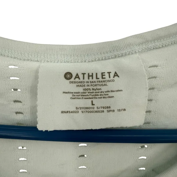 Athleta Size Large Long Sleeve Top‎ Shirt Off White Athletic Vented Workout - Image 3