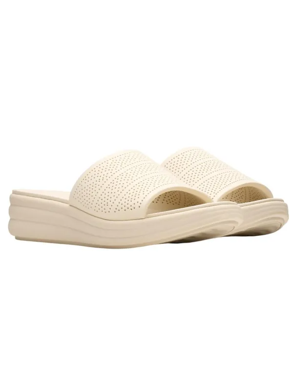 NWT Clarks Drift Twist Wedge Slide Sandals 26181604 Cream Off White 8M - Image 2