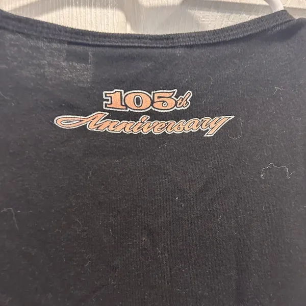 Harley-Davidson 105th Anniversary Black Studded Graphic T-Shirt Womens‎ XL USA - Image 6