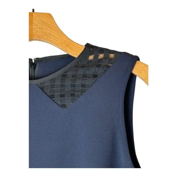 Anthropologie 4C Dress‎ Women 6 Navy Blue Black Lace Detail A Line Shift Mini - Image 7