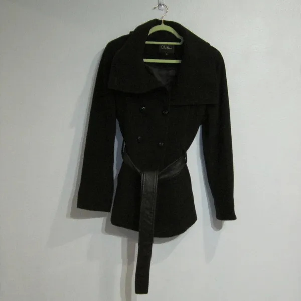 Cole Haan Chocolate Pea Coat Jacket Sz 10 - Image 3