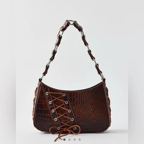 Silence + Noise Kez Boho Laced Bag in Brown - NWT - Image 2