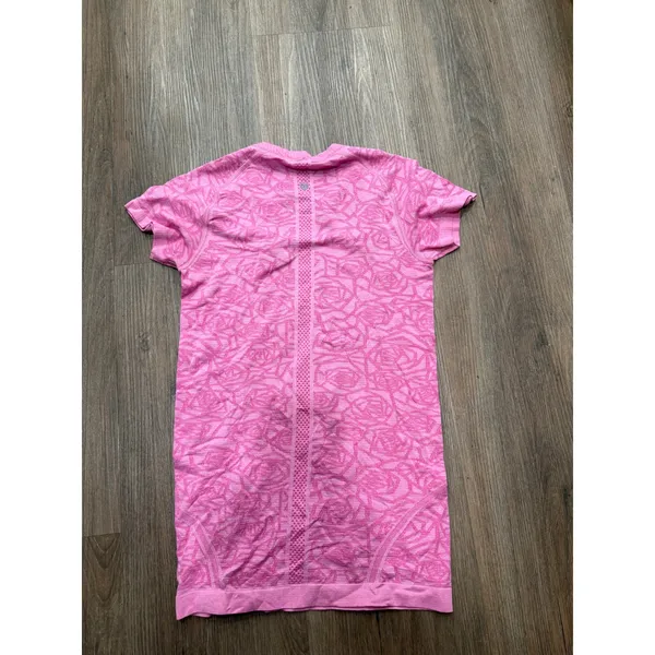 Lululemon Swiftly Tech Short Sleeve Crew Pink Rose Floral Jacquard Size 6 - Image 2