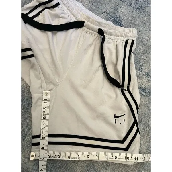 Nike White Black Dri-FIT Swoosh Fly Women's Basketball Shorts XS - Image 6