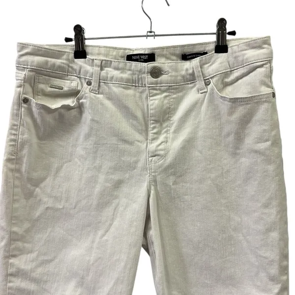 Nine West White Chrystie Stretch Denim Capri Jeans Womens Plus Size 14 - Image 2