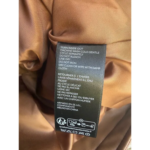 Silence + Noise Brown Faux Leather Western Cropped Moto‎ Jacket Size Medium - Image 4